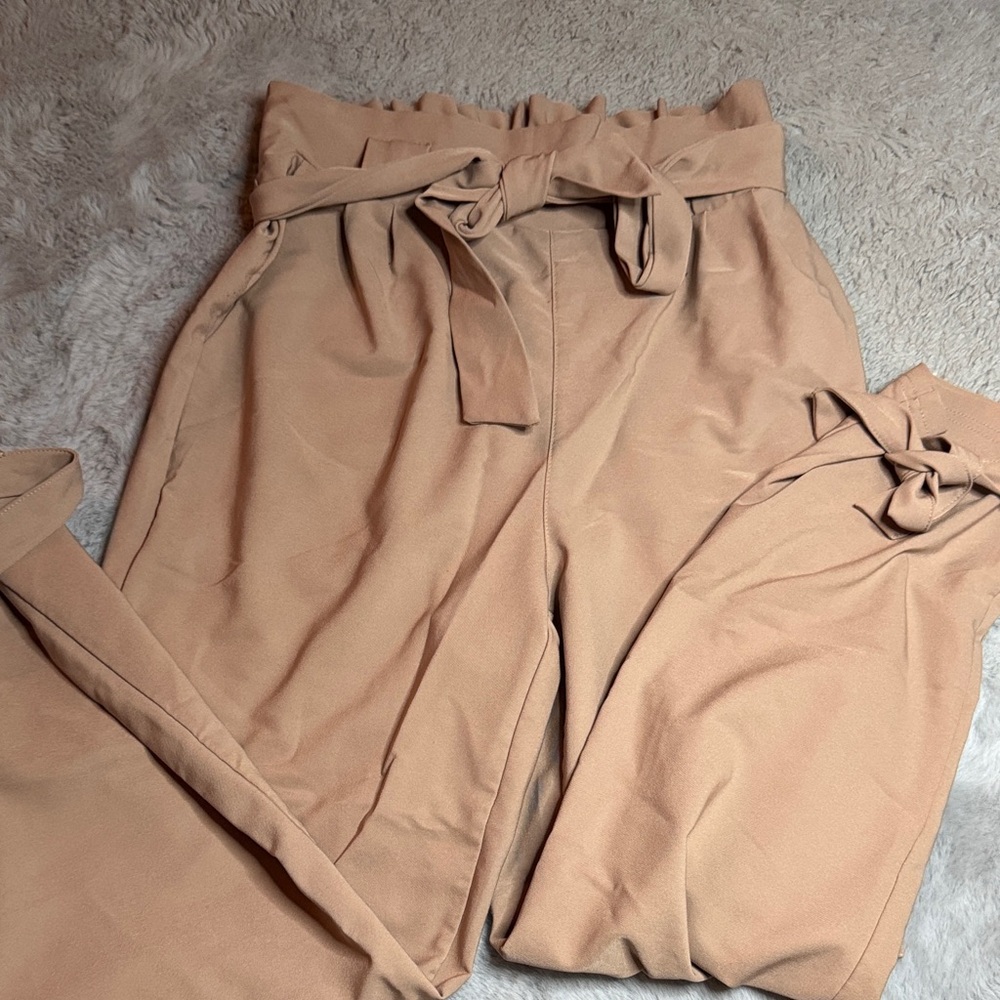 Grace Karin Tan High-Waisted Pants